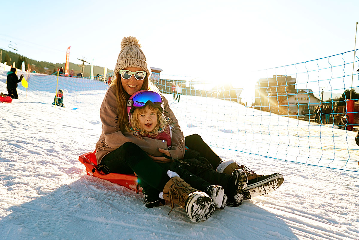 Mummy Daddy Me Tobogganing