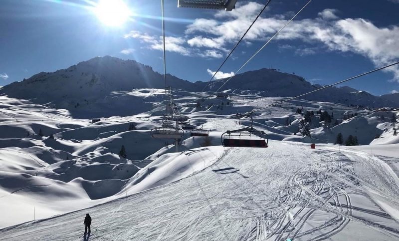 Quiet, sunny slopes in La Plagne