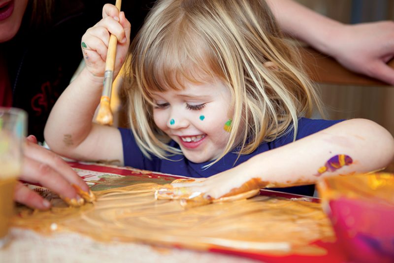 childcare girl painting