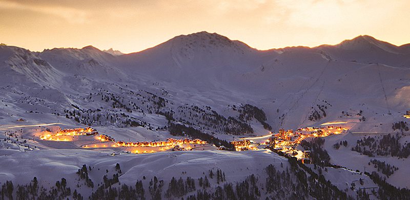 la plagne at night