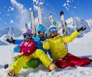 skiing in snow