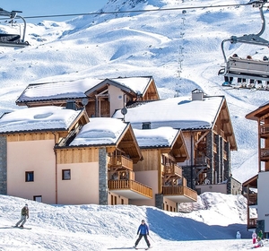 Aigle in the snow with chalets