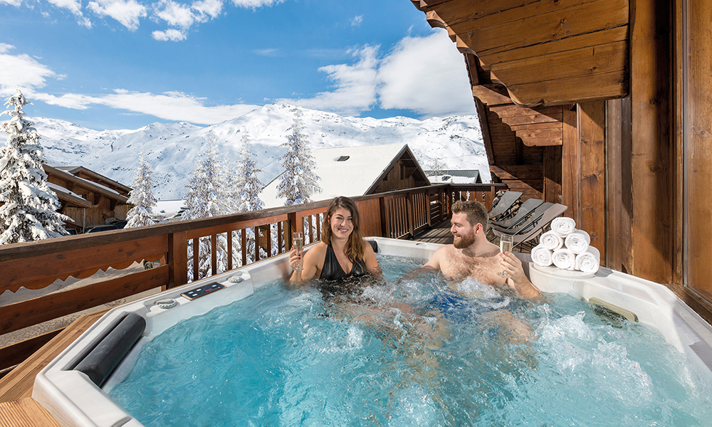 Couple in hot tub