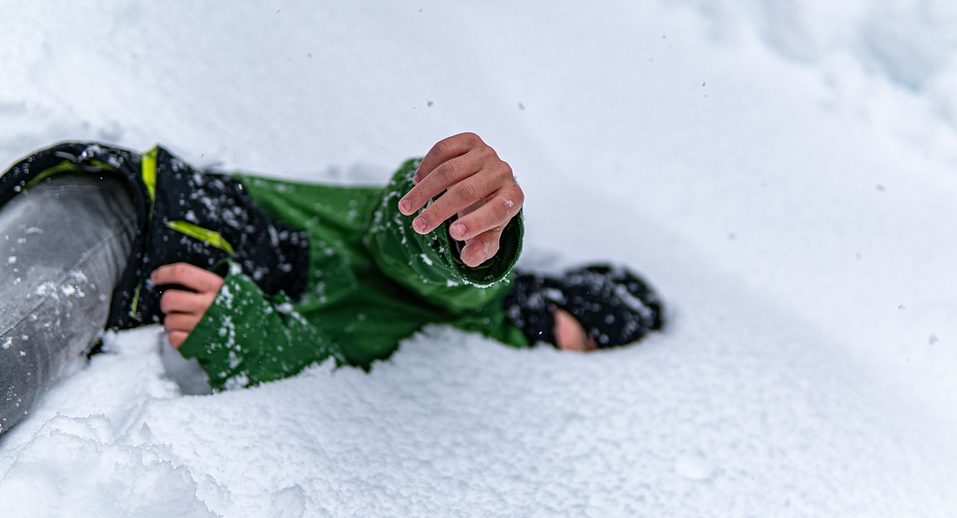 Sleeping snow child