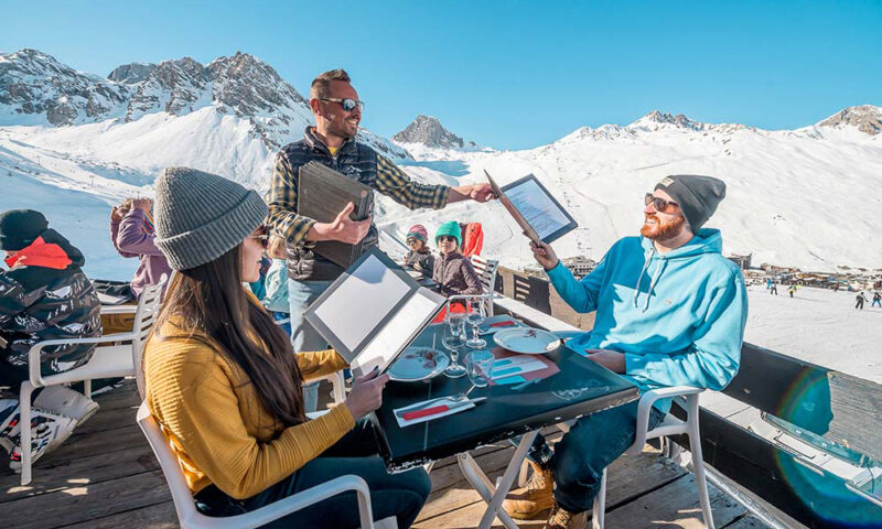 Taking a breather from the perfect skiing
